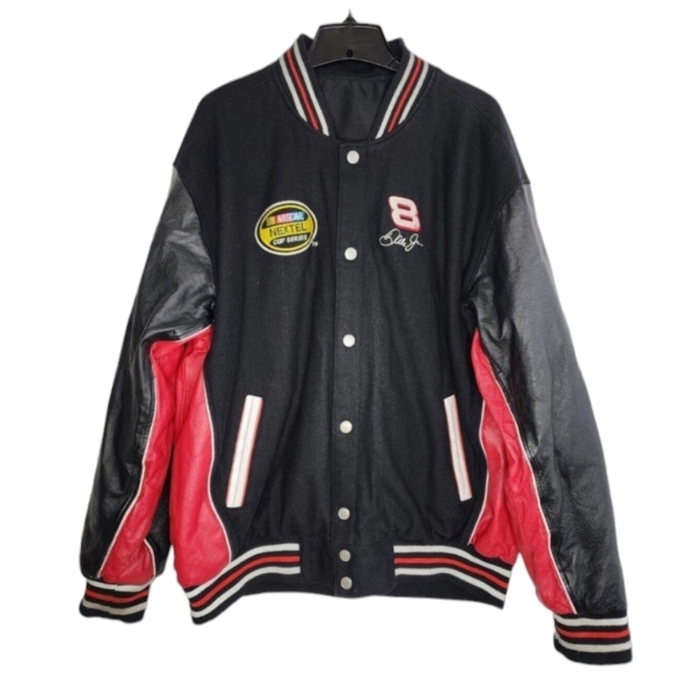 Dale Earnhardt Jr. Nextel Cup Racing Reversible Wool Leather Coat Chase XL